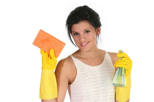 Cleaner reviewing a client complaint with a professional checklist