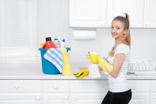 Local cleaning team removing dust after building work in Wimbledon