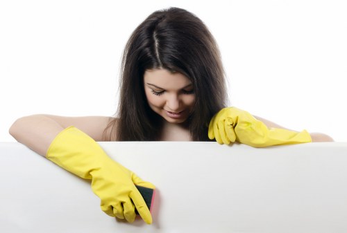 Professional cleaning equipment ready for use in a property